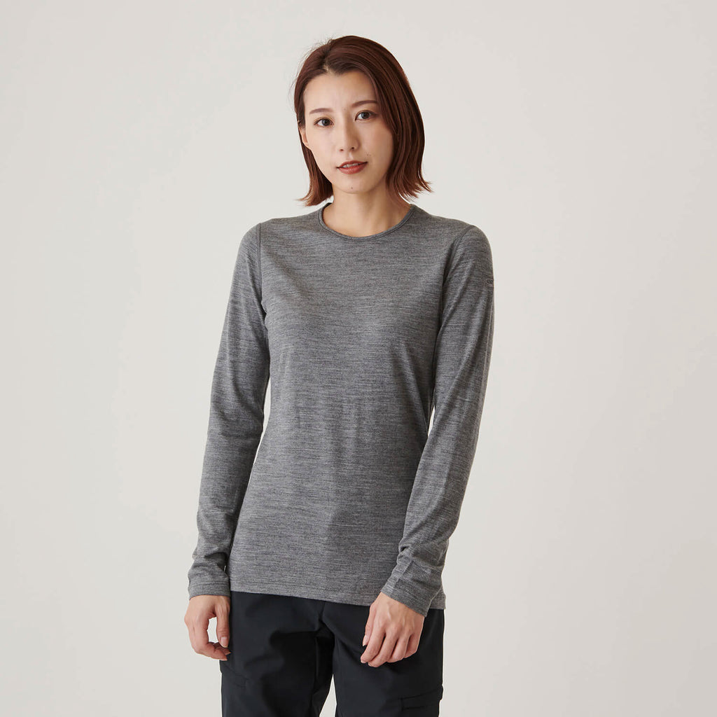 icebreaker(アイスブレーカー)/200 オアシス ロングスリーブ クルー/グレー/WOMENS