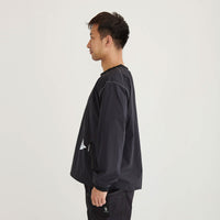 and wander(アンドワンダー)/パーテックスウィンド ロングスリーブT/ブラック/UNISEX