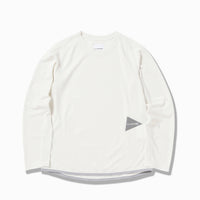 and wander(アンドワンダー)/パワードライ ジャージーラグランロングスリーブT/ホワイト/UNISEX