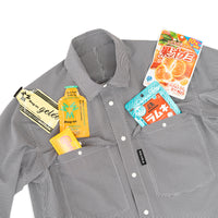 RIDGE MOUNTAIN GEAR(リッジマウンテンギア)/ビッグポケットロングスリーブシャツ/ホワイト×ブラック/MENS