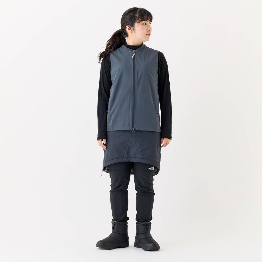 モデル 157cm　着用サイズ：S　着用カラー：ブルーグレー