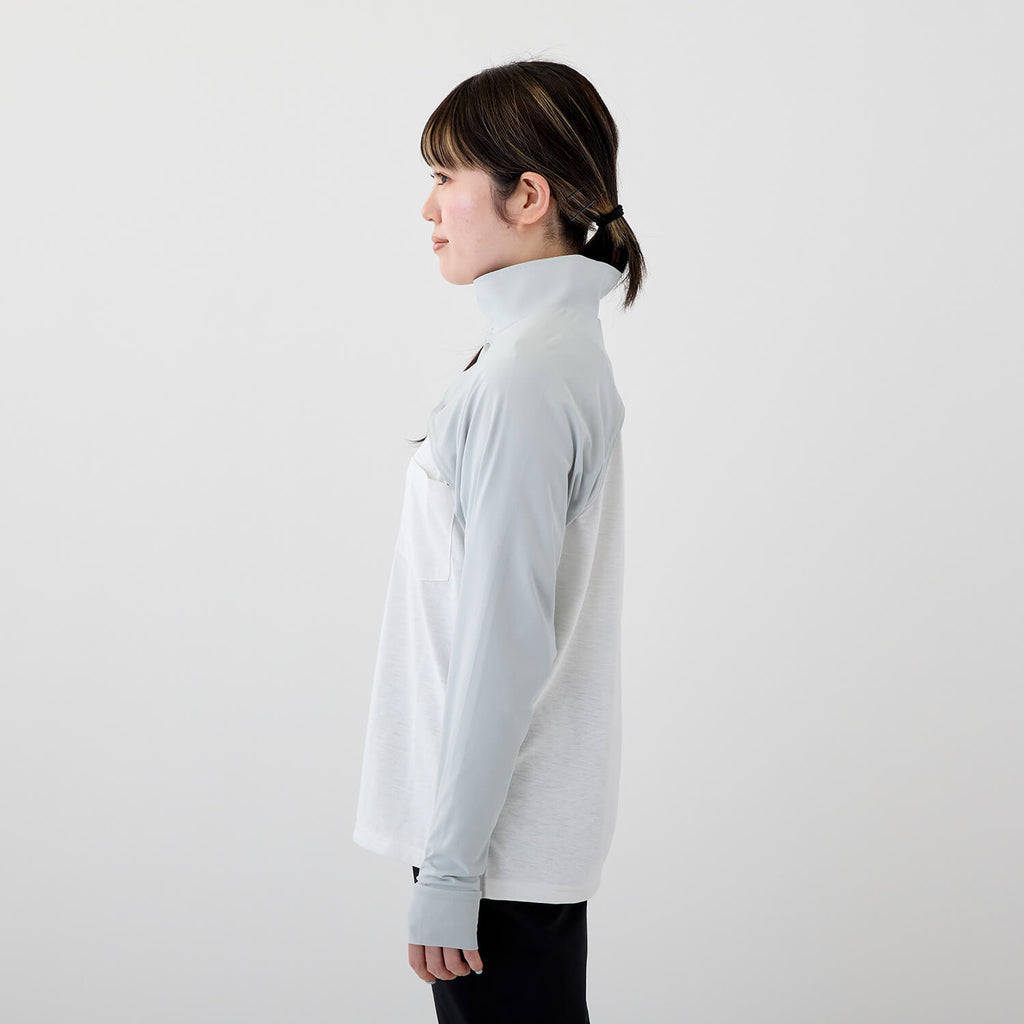 モデル 157cm　着用サイズ：S　着用カラー：ライトグレー