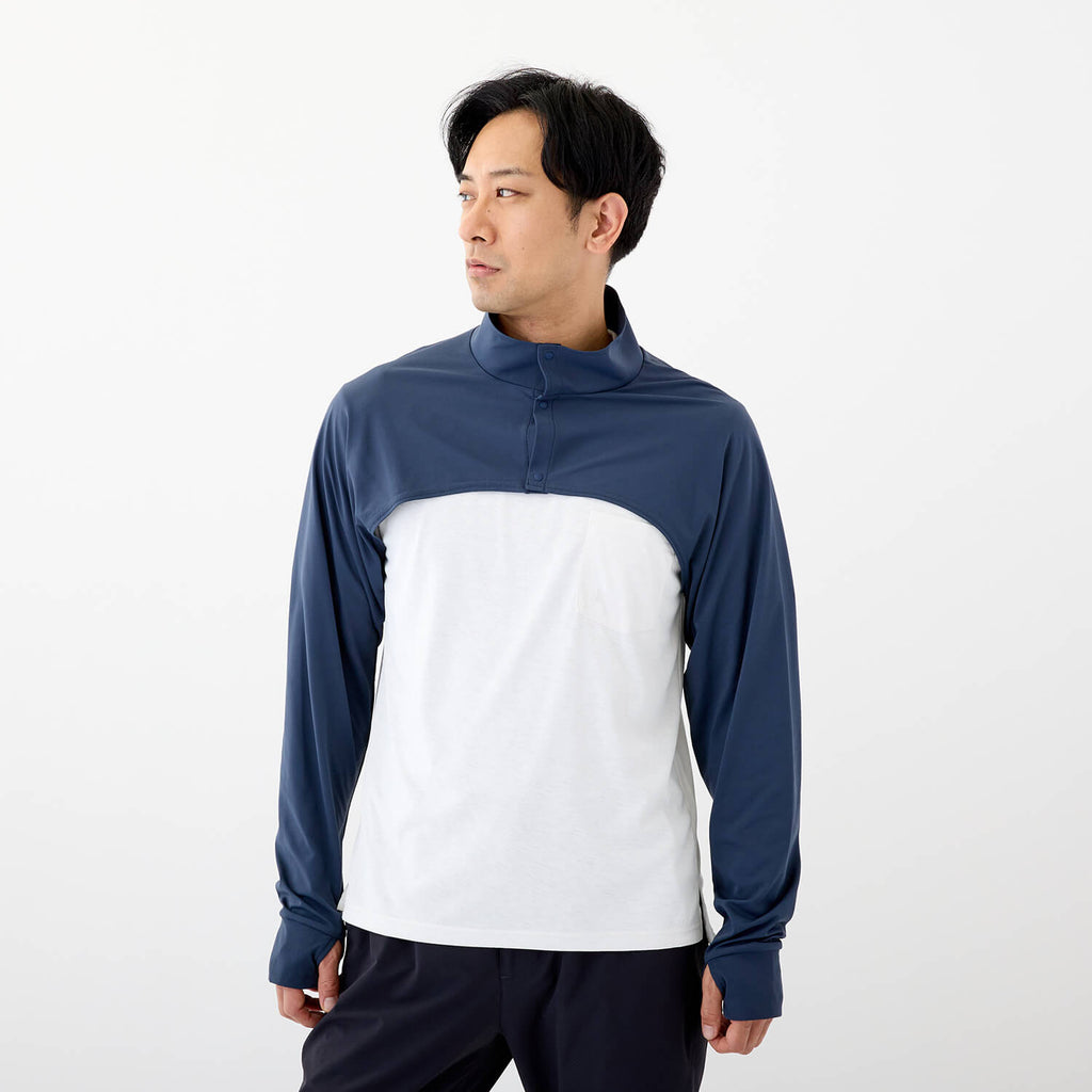 モデル 178cm　着用サイズ：L　着用カラー：ネイビー