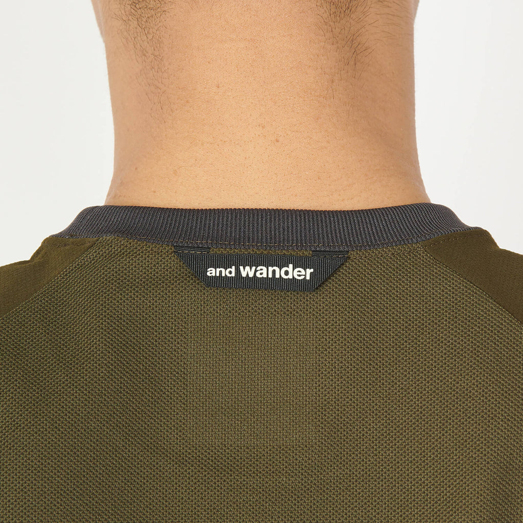 and wander（アンドワンダー）/ハイブリッドベースレイヤーロングスリーブシャツ/MENS