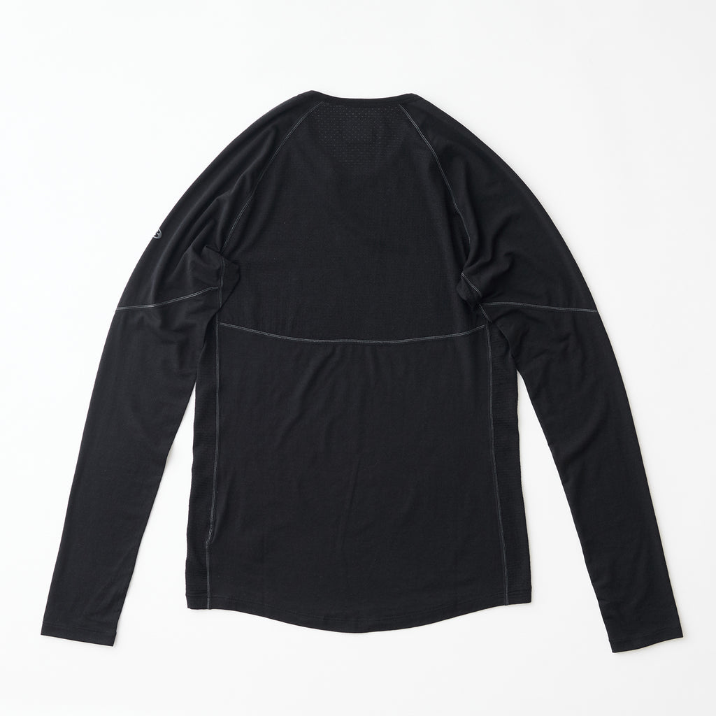 icebreaker（アイスブレーカー）/150 ゾーン ロングスリーブ クルー/ブラック/MENS