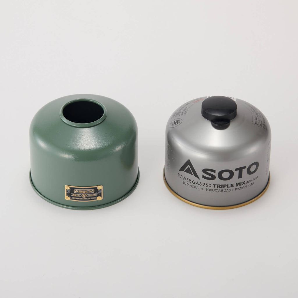 AS2OV（アッソブ）/ガス缶カバー 250g用 プレート/ブラック