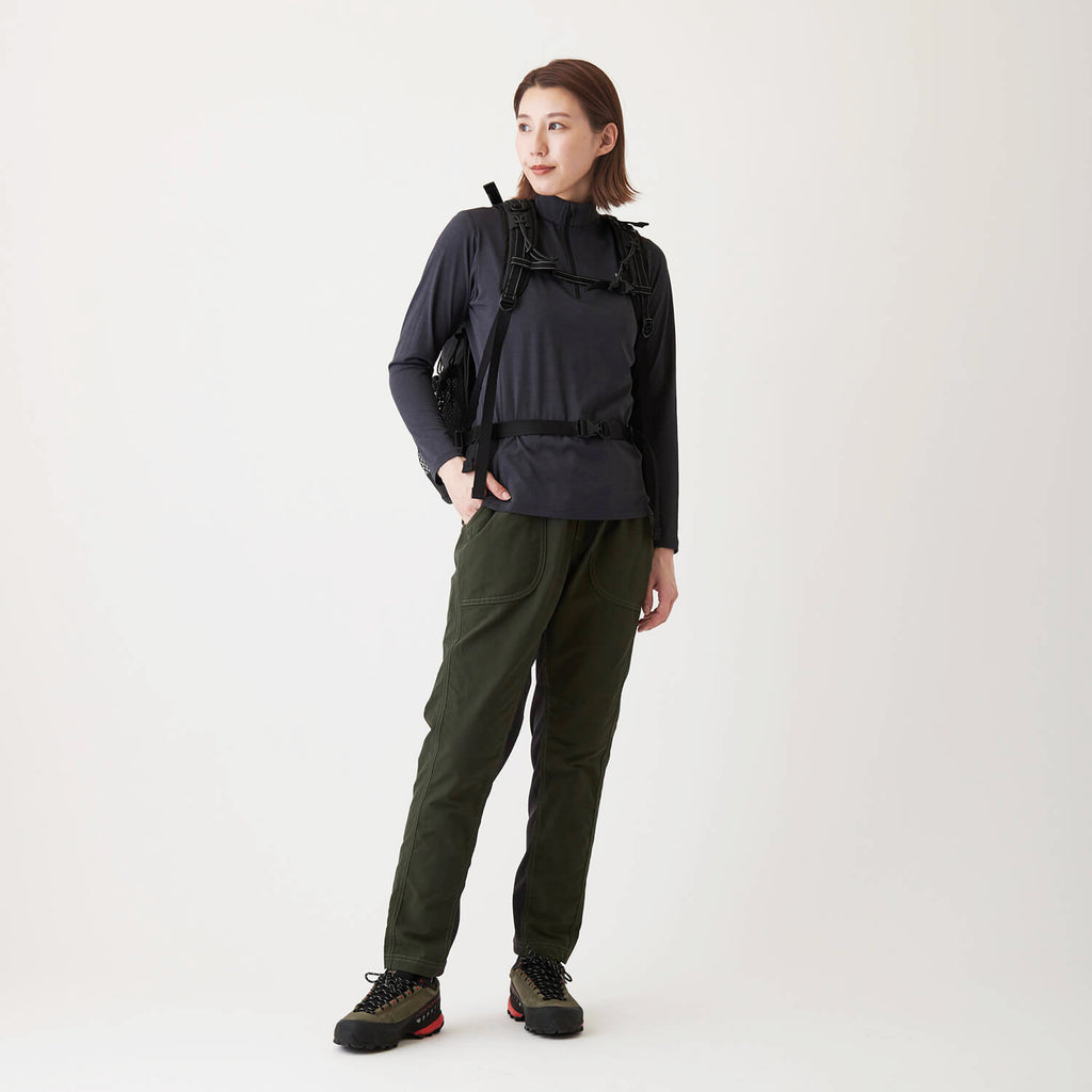 and wander（アンドワンダー）/60／40クロスリブパンツ/WOMENS