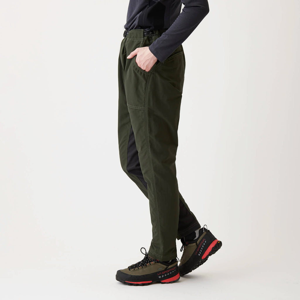 and wander（アンドワンダー）/60／40クロスリブパンツ/カーキ/UNISEX