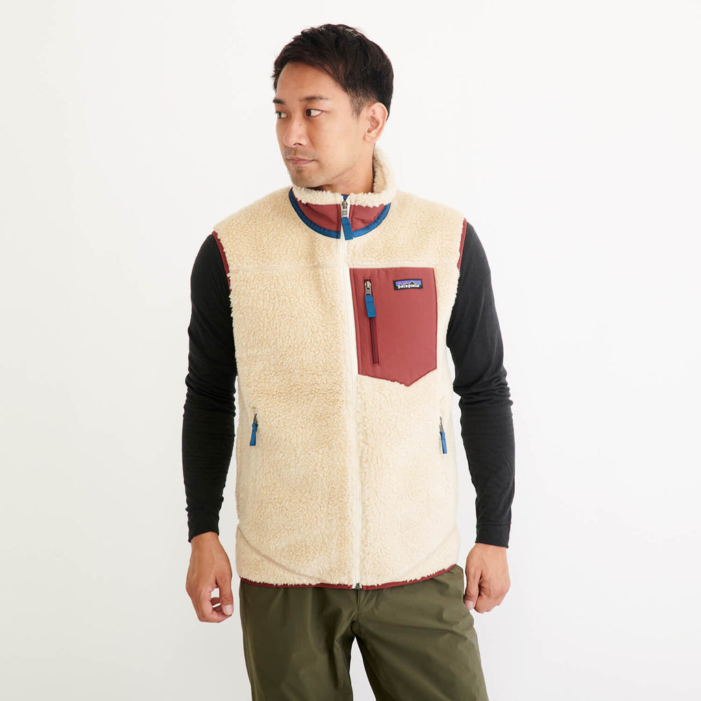 モデル 178cm　着用サイズ：M　着用カラー：ベージュ×ボルドー