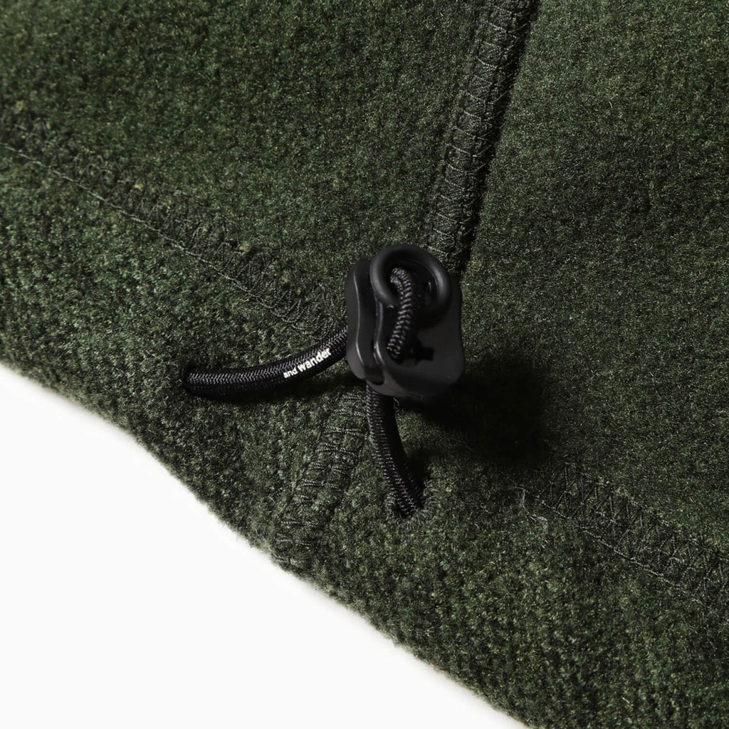 and wander（アンドワンダー）/トップフリースジャケット/ダークグリーン/UNISEX