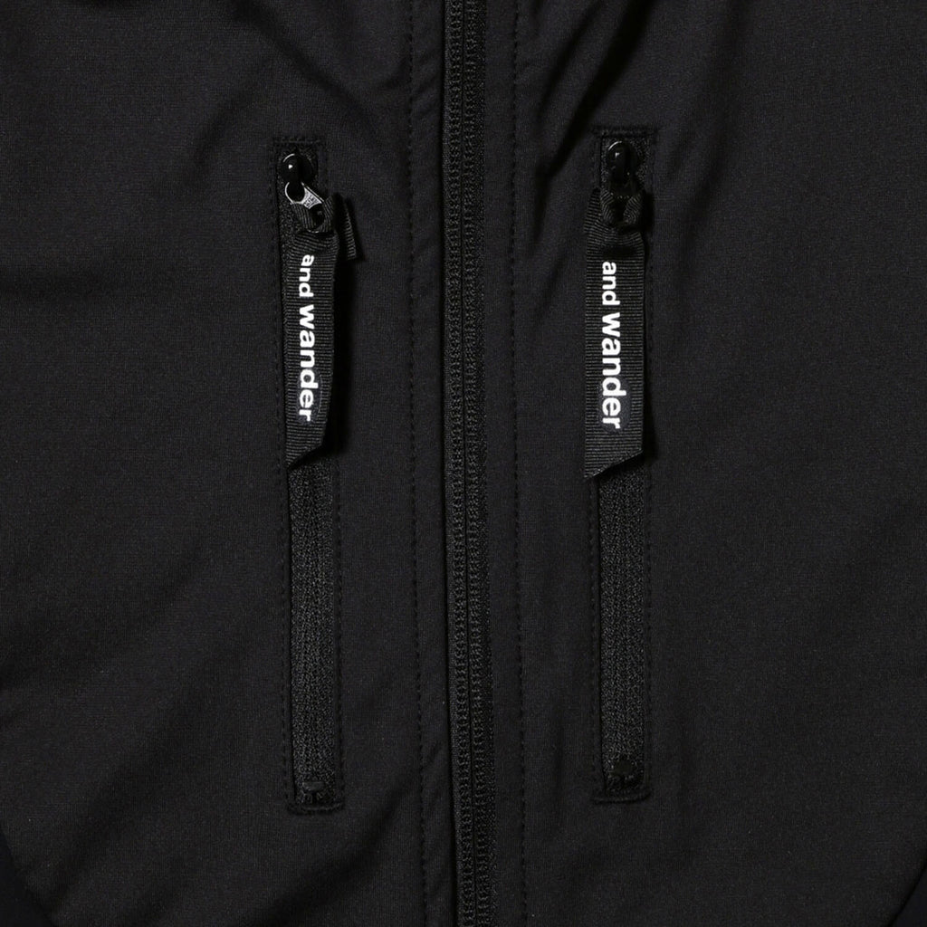 and wander（アンドワンダー）/トレックジャケット 2/ブラック/UNISEX